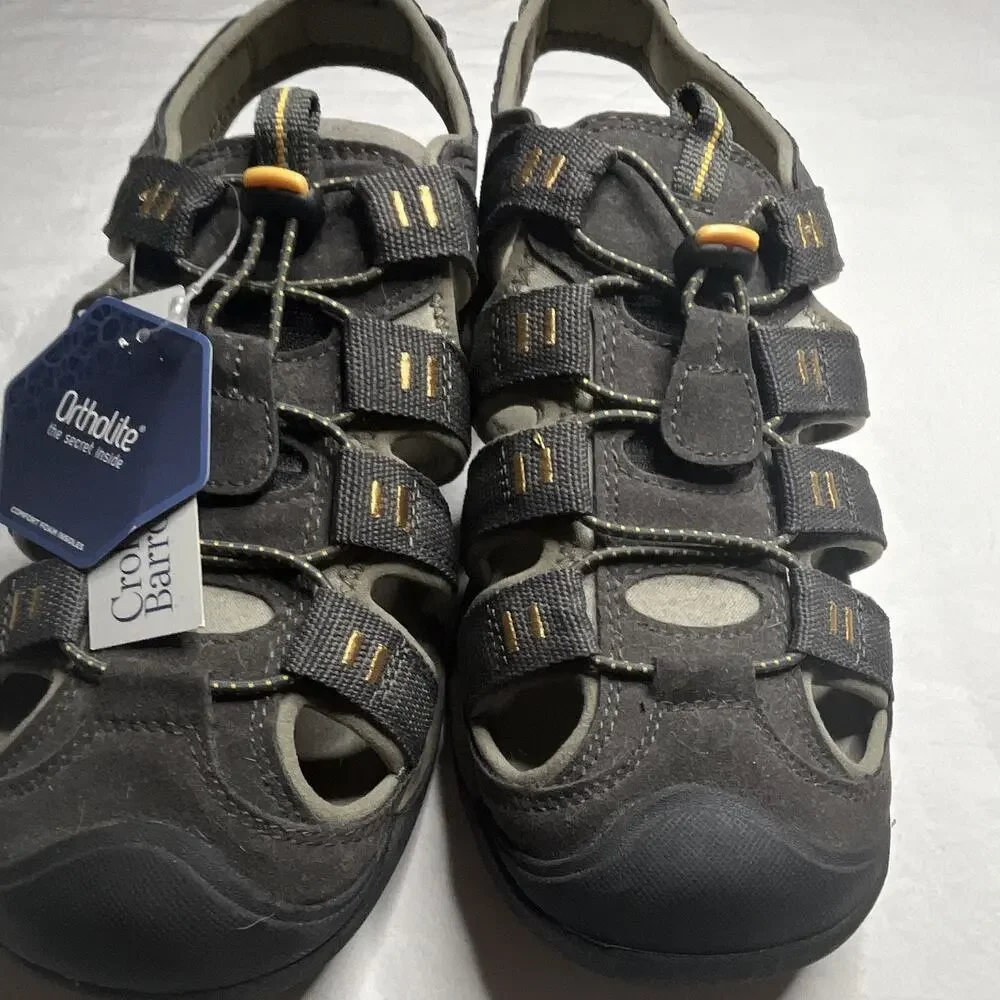 Croft & Barrow Men's Fisherman Sandals Gray/Black Lace Up US 11 M